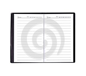 Diary or organizer with blank pages photo