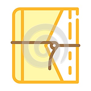 diary with string color icon vector illustration