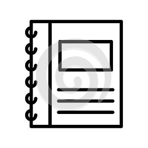 Diary thin line vector icon