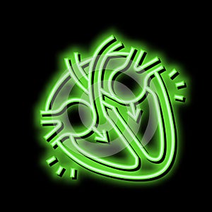 diastole disease neon glow icon illustration