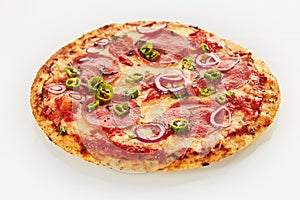 Diavolo pizza, or margherita topped with salami