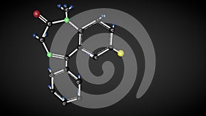 Diazepam molecule structure.