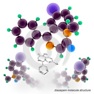Diazepam molecule structure