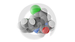 diazepam molecule, valium, molecular structure, isolated 3d model van der Waals photo