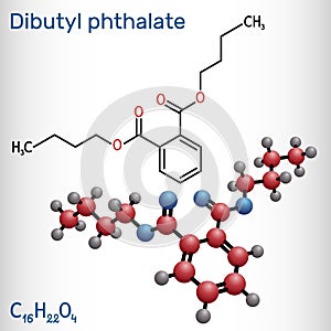 Dibutyl phthalate, DBP molecule. It is phthalate ester, diester. It is environmental contaminant, teratogenic agent