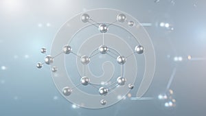 dicamba molecular structure, 3d model molecule, herbicide, structural chemical formula view from a microscope photo