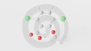 dicamba molecule 3d, molecular structure, ball and stick model, structural chemical formula herbicide photo