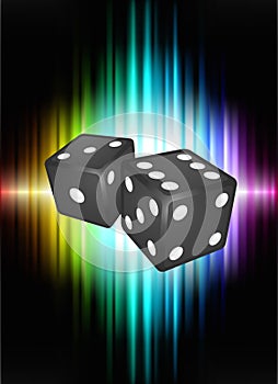 Dice on Abstract Spectrum Background