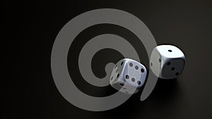 Dice at black background wide