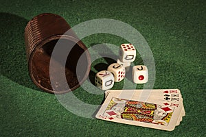 Dice Cup with Deck Cards