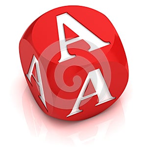 dice 3d font letter A