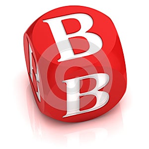 Dice 3d  font letter B