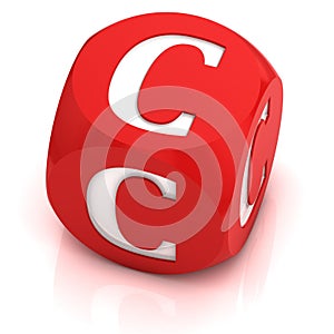 Dice 3d  font letter C