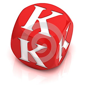 Dice 3d  font letter K
