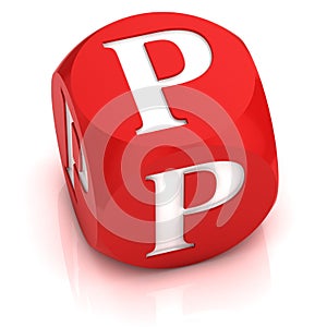 Dice 3d  font letter P