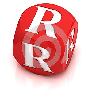 Dice 3d  font letter R