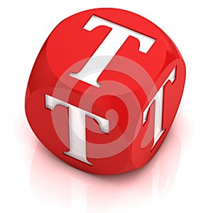 Dice 3d  font letter T