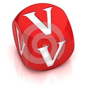 Dice 3d  font letter V