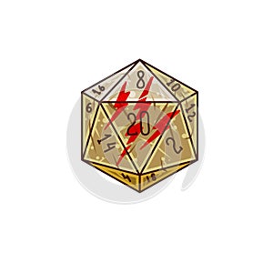 Dice d20 for playing Dnd.