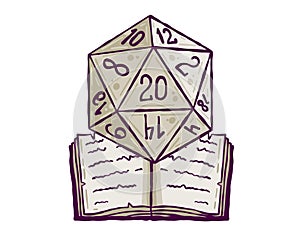 Dice d20 for playing Dnd.