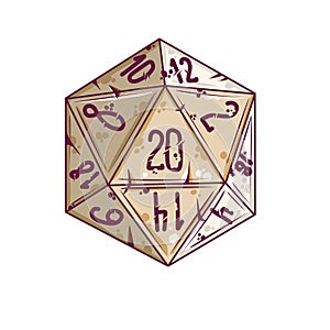 Dice d20 for playing Dnd. RPG board game