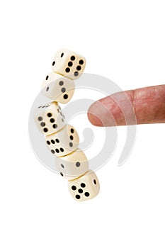 Dice falling down