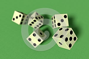 Dice falling down