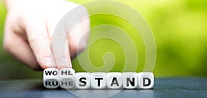 Dice form the German words `Ruhestand` retirement and `Wohlstand` affluence.