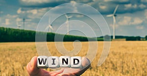 Dice form the word `wind`