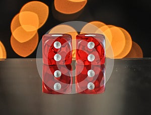 Dice for gambling. NumberNumber two