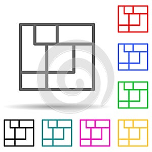 dice game multi color style icon. Simple thin line, outline vector of web icons for ui and ux, website or mobile application