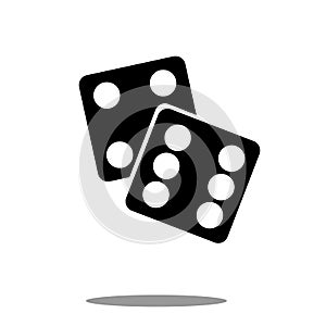 Dice icon black silhouette on white background Vector