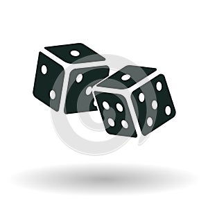 Dice icon monochrome photo