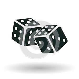 Dice icon monochrome photo