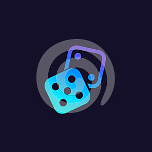 Dice icon, vector