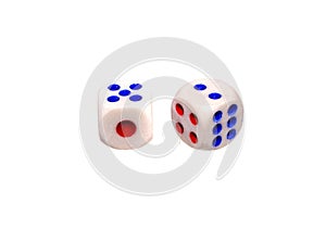 Dice isolated on white background