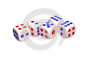 Dice isolated on white background