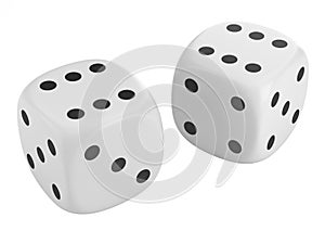 Dice isolated on white background