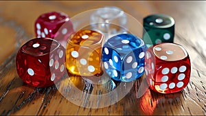 Dice Multicolored Game Die Chance Luck Gamble Win Lose