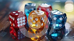 Dice Multicolored Game Die Chance Luck Gamble Win Lose