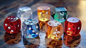 Dice Multicolored Game Die Chance Luck Gamble Win Lose