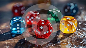 Dice Multicolored Game Die Chance Luck Gamble Win Lose