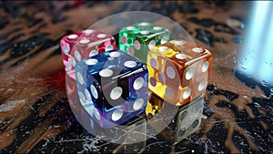 Dice Multicolored Game Die Chance Luck Gamble Win Lose