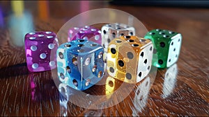 Dice Multicolored Game Die Chance Luck Gamble Win Lose