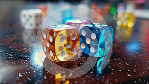 Dice Multicolored Game Die Chance Luck Gamble Win Lose