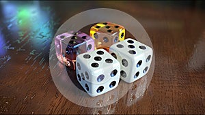 Dice Multicolored Game Die Chance Luck Gamble Win Lose