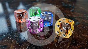 Dice Multicolored Game Die Chance Luck Gamble Win Lose