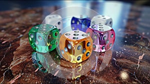 Dice Multicolored Game Die Chance Luck Gamble Win Lose