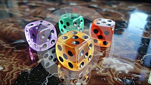 Dice Multicolored Game Die Chance Luck Gamble Win Lose