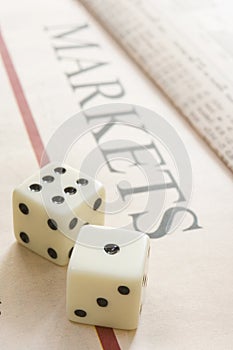 Dice on a paper